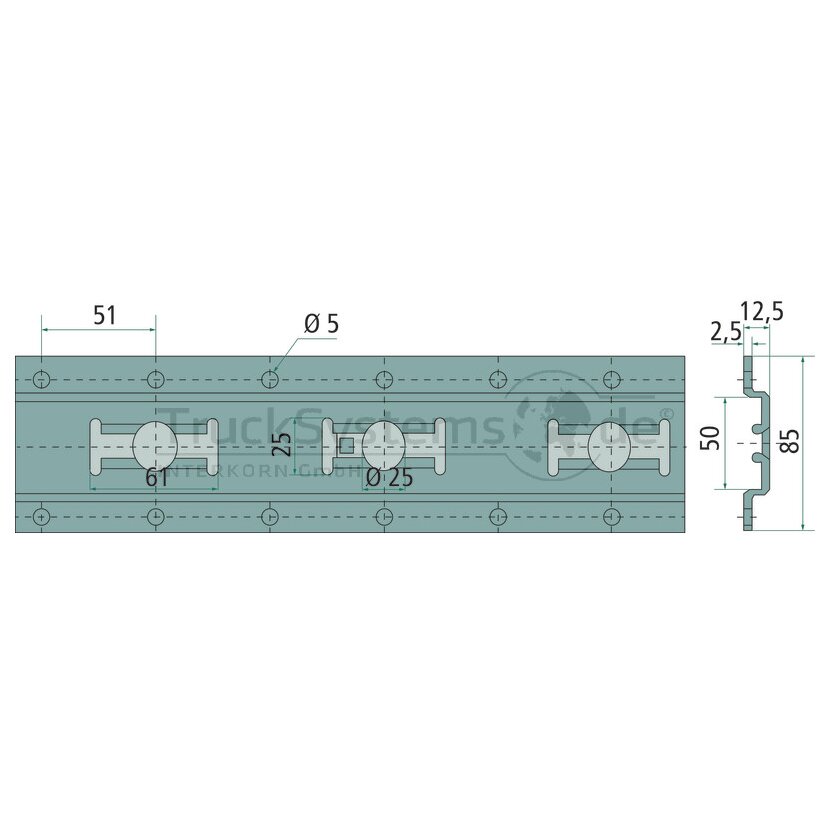Kombi- Schiene 2400mm vertikal  - 212010250812 - 4250224208188