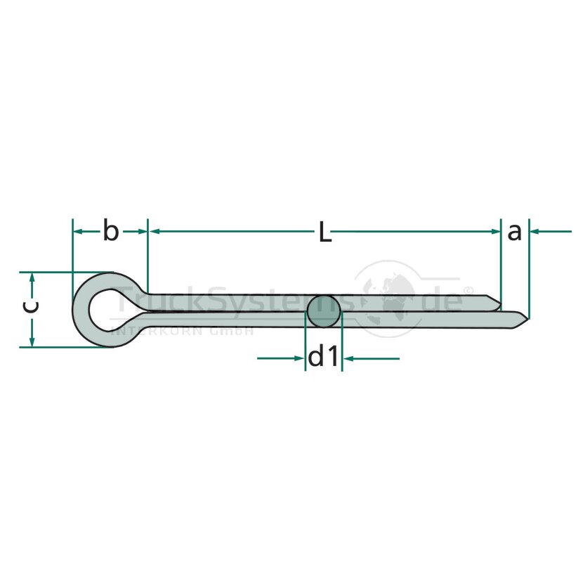 Splint DIN 94 8 0X100 verzinkt VE:1ST  - 000940100080100 - 4043952028728
