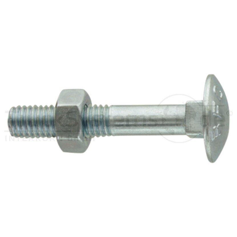 Schlossschraube DIN603 verzinkt M08x025 VE:1  - 006034100080045 - 4043952121467