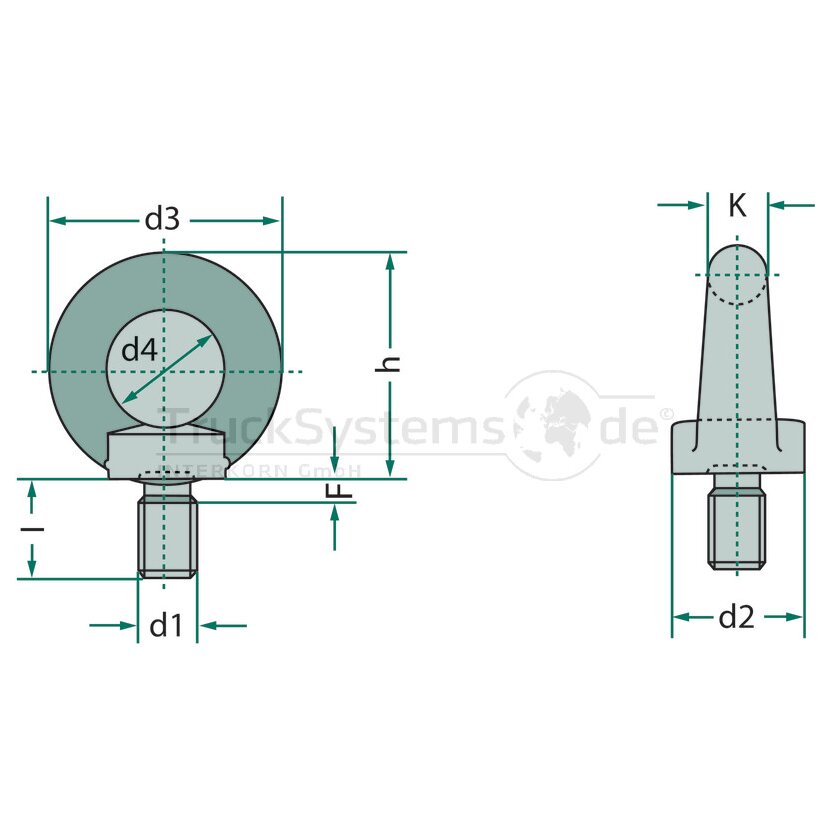 Ringschraube DIN580 verzinkt M10 VE1  - 005803100100000 - 4043952109366