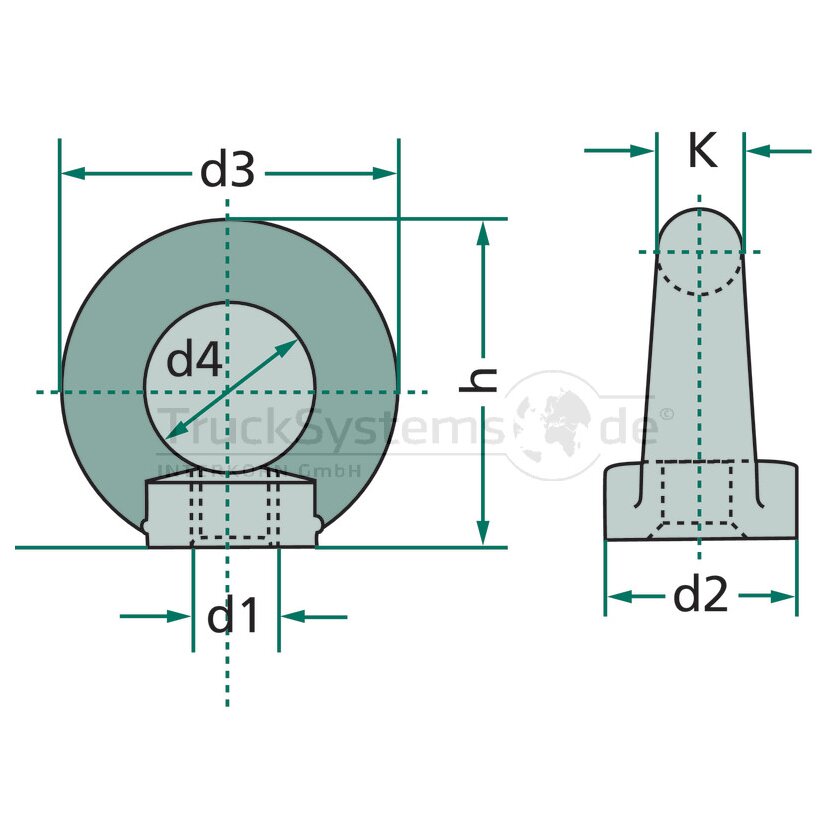 Ringmutter DIN 582 M6 verzinkt VE:1ST  - 005823100060000 - 4043952109854