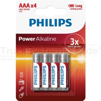 PHILIPS Batterie Alkaline 4er-Blister LR03 (AAA)  -...