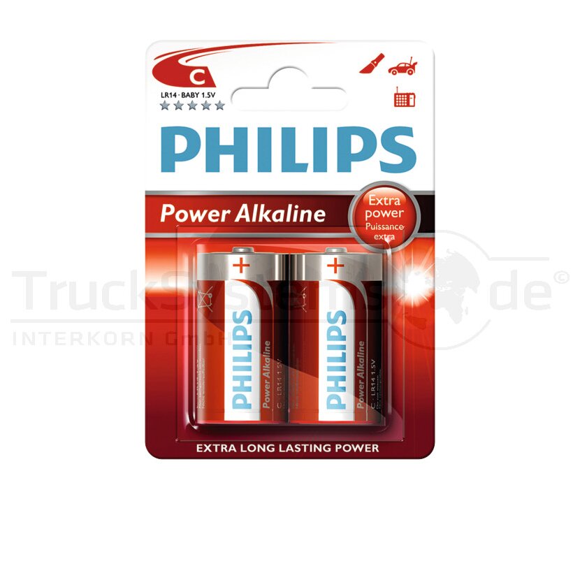 PHILIPS Batterie Powerlife 2er-Blister LR14 (C) - LR14O2B/10 - LR14O2B10