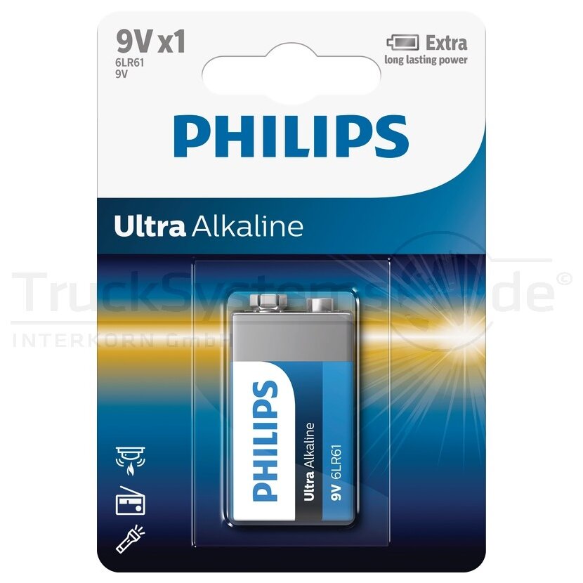 PHILIPS Blockbatterie ULTRA Life 1er-Bl. 6LR61  - 6lr61e1b/10 - 6lr61e1b10