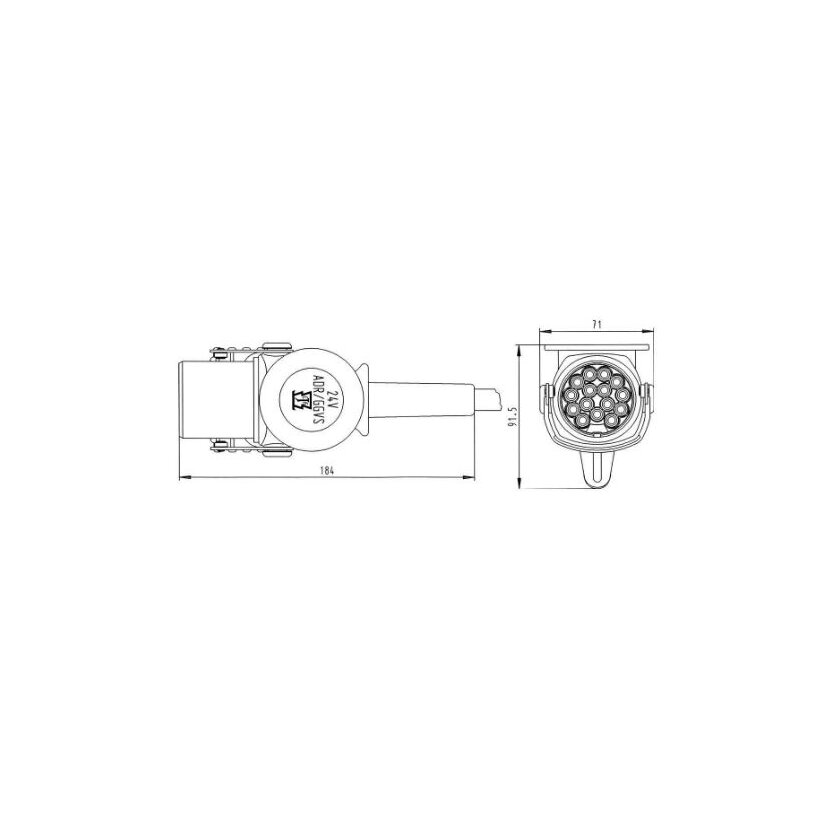 ERICH JAEGER Stecker 15-polig 24V ISO12098 ADR/GGVSE  - 241023