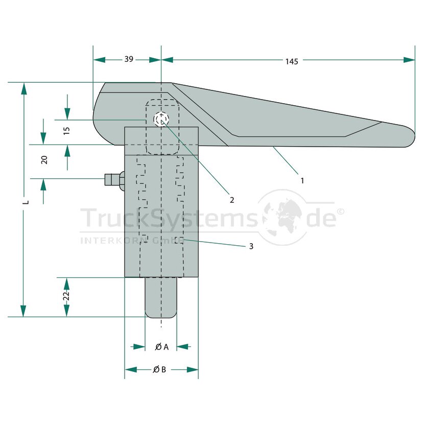 JOST Federriegel FS 97 25 x 133 x 42mm  - 640.225.000 - 640225000