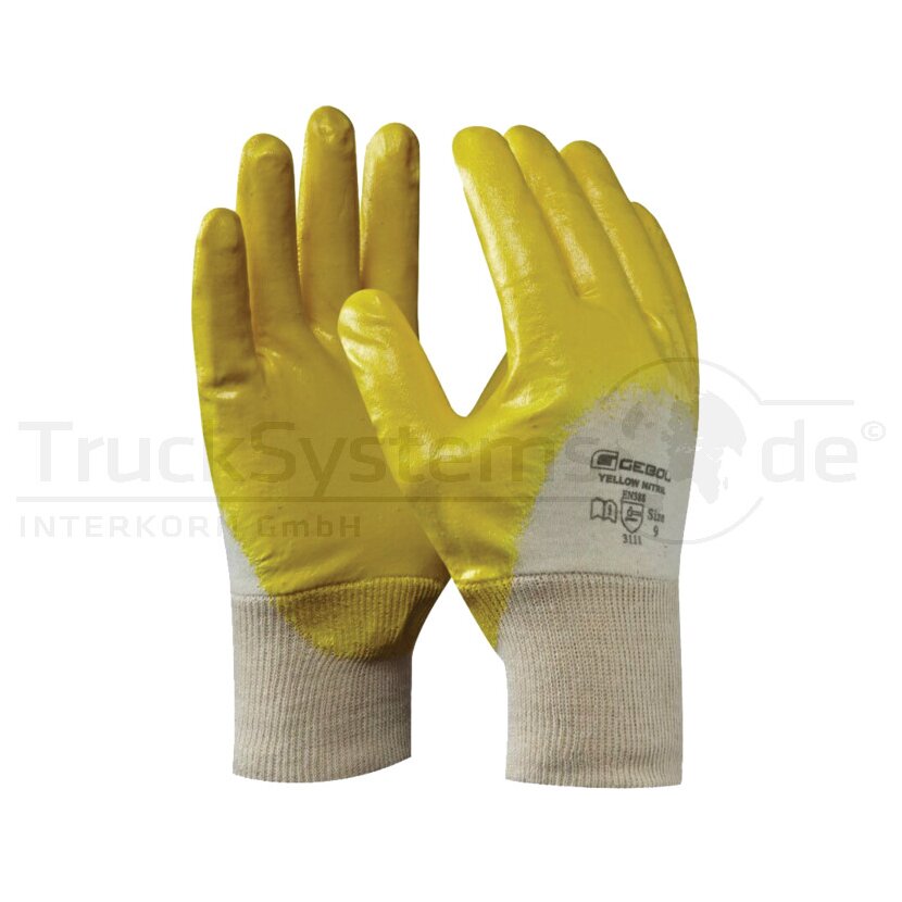 GEBOL Montagehandschuhe Nitril gelb Gr. 9  - 5170517-09 - 4025888162868 - 517051709