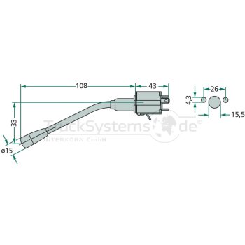 HELLA BLichalter mit Zusatzfunktion L: 108mm - 6BA 001...