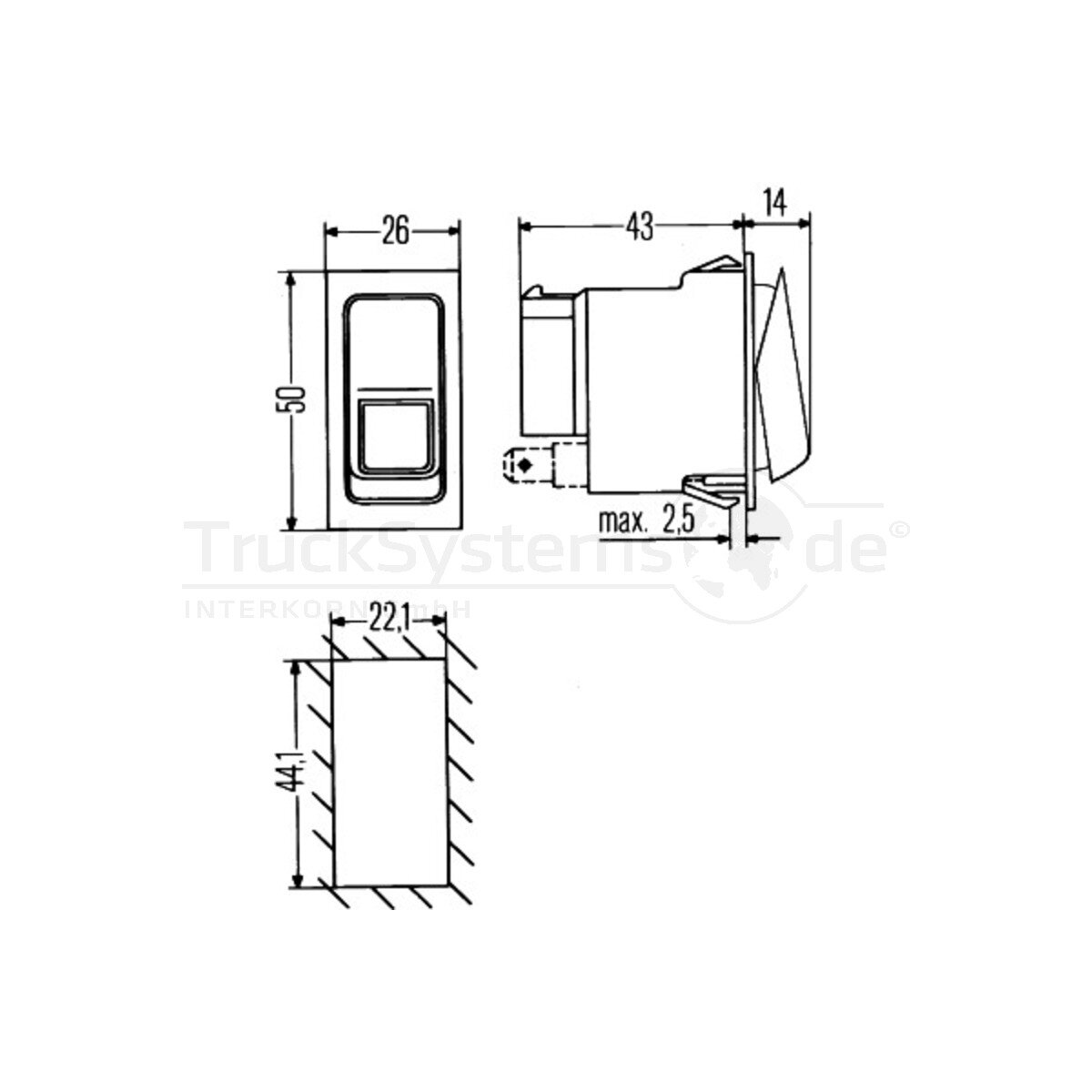 HELLA Kombischalter passend für DAF 1535527 - 6EH 007 832-751 - 6EH007832751