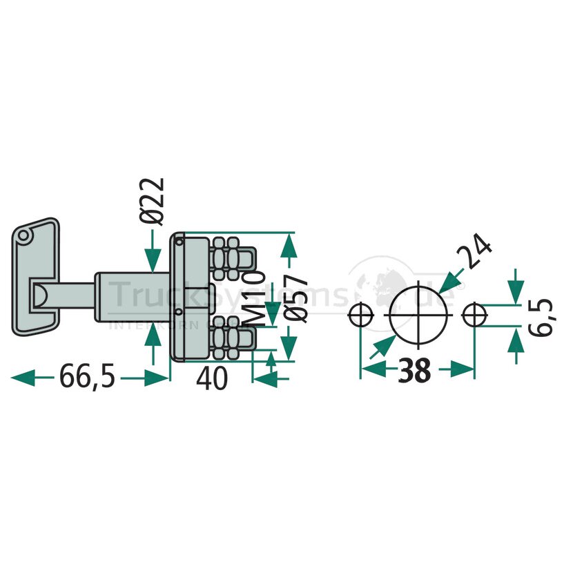 HELLA Batterietrennschalter - 6EK 002 843-001 - 6EK002843001