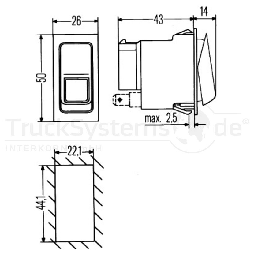 HELLA Schalter Ein/ Aus - 6GM 007 832-261 - 6GM007832261