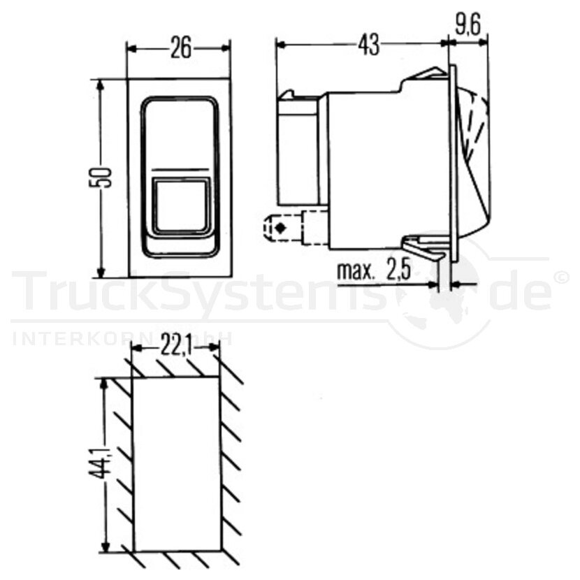 HELLA Schalter - 6RH 004 570-311 - 6RH004570311