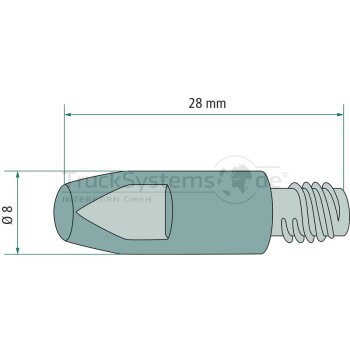 Stromdüse 1 2mm E-Cu M8x30/D10  - 140.0442 -...