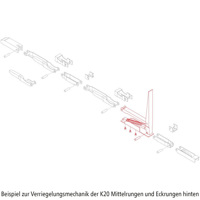KINNEGRIP K20 Handhebel Reparatursatz für Mittel - und Hinterrunge - 12250