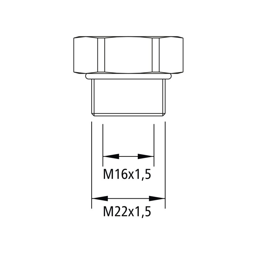 Kongsberg Reduzierstück M22 x 1,5, M16 x 1,5 - 6237616