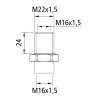 Kongsberg Schottstutzen M22 x 1,5, M16 x 1,5, M16 x 1,5 - 6237731