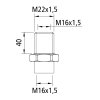 Kongsberg Schottstutzen M22 x 1,5, M16 x 1,5, M16 x 1,5 - 6237733