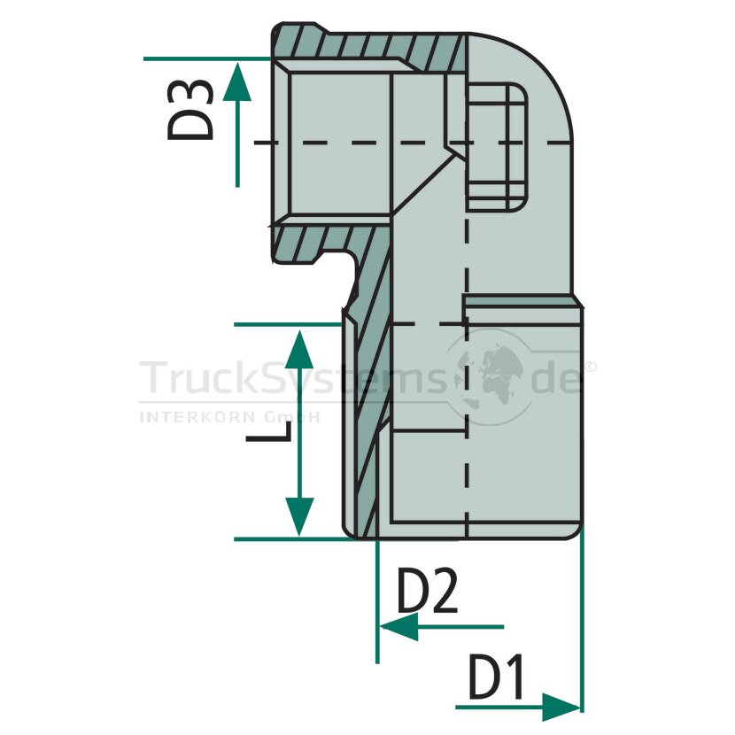 Kongsberg Winkel-Schottstutzen M22 x 1,5, M16 x 1,5 - 6237809