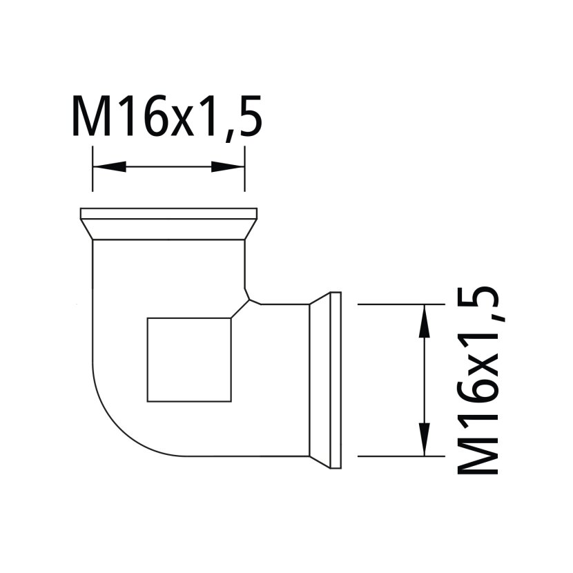 Kongsberg 90° Bogen M16 x 1,5, M16 x 1,5 - 6237862