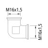 Kongsberg 90° Bogen M16 x 1,5, M16 x 1,5 - 6237862
