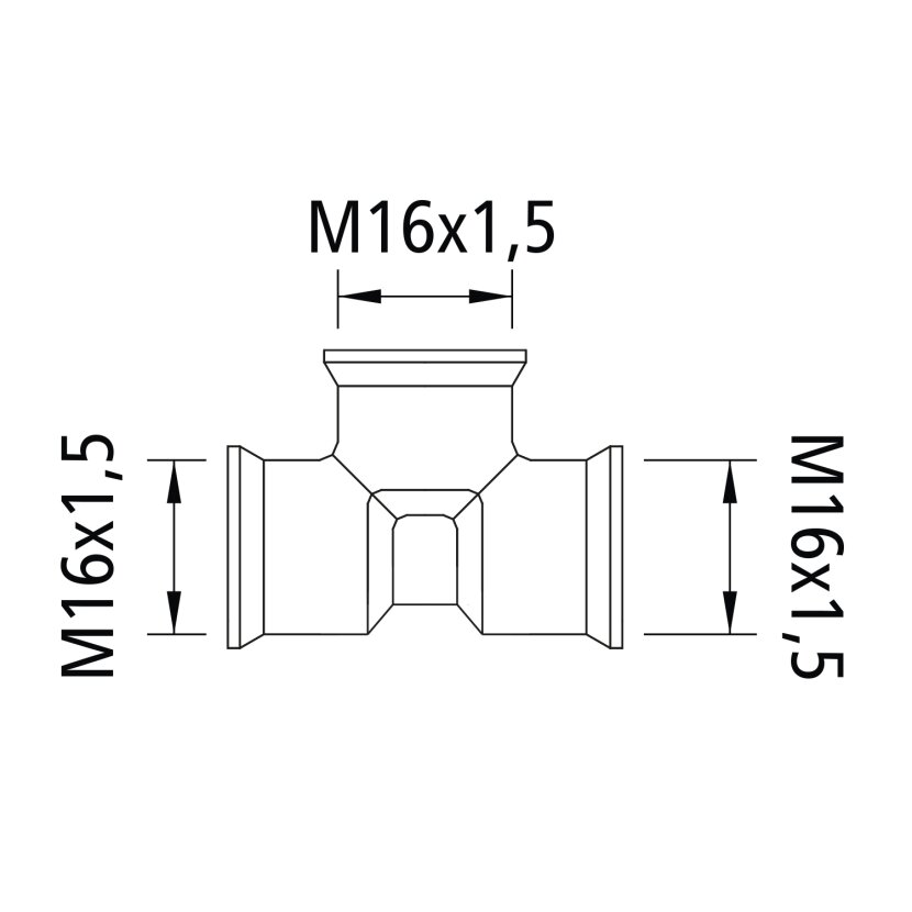 Kongsberg T-Stück 3 x M16 x 1,5 - 6237864
