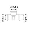 Kongsberg T-Stück 3 x M16 x 1,5 - 6237864