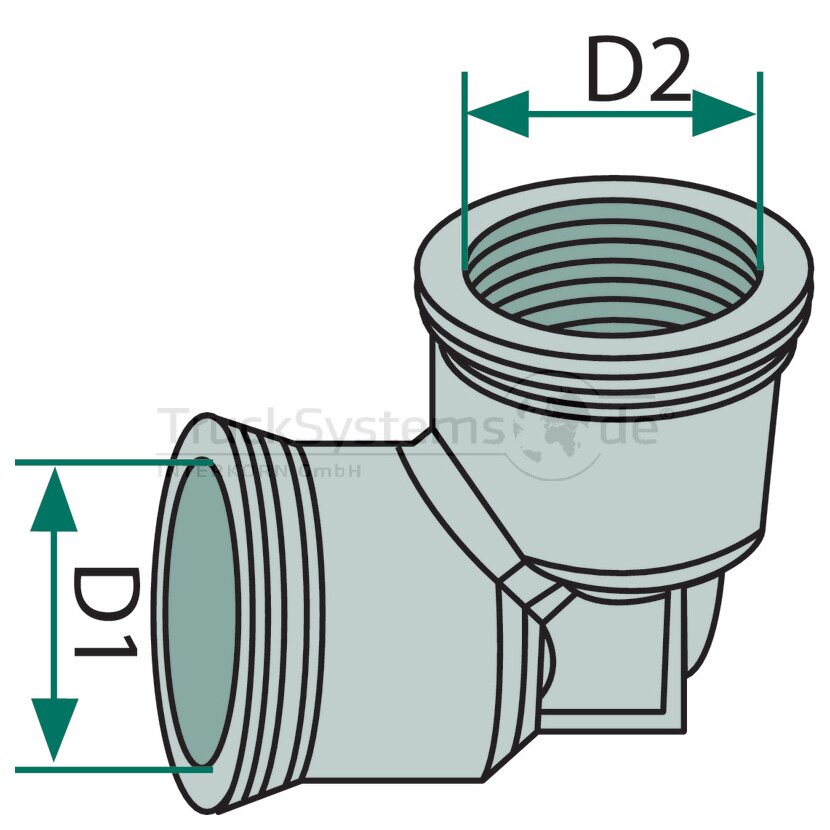 RAUFOSS COUPLINGS Winkel 90° mit 2x Gewinde - 6237865