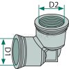 RAUFOSS COUPLINGS Winkel 90° mit 2x Gewinde - 6237865