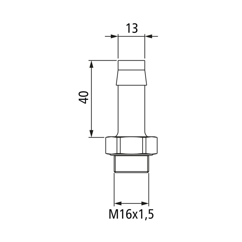 Kongsberg Schlauchstutzen, M16 x 1,5, DIN 13 - 6237995