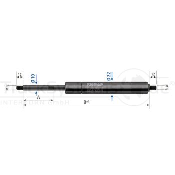 STABILUS GF-Dämpfer 10/22 900N-Lg 770mm-H346mm  -...