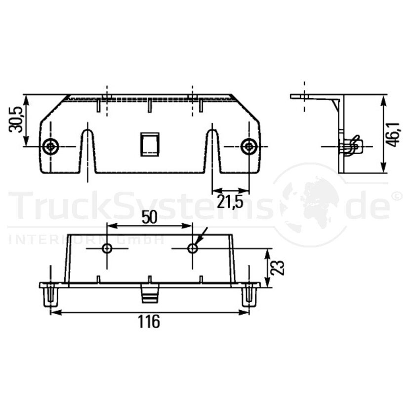 HELLA Winkelhalter mit 2 Befestigungsschrauben - 8HG 160 409-002 - 8HG160409002