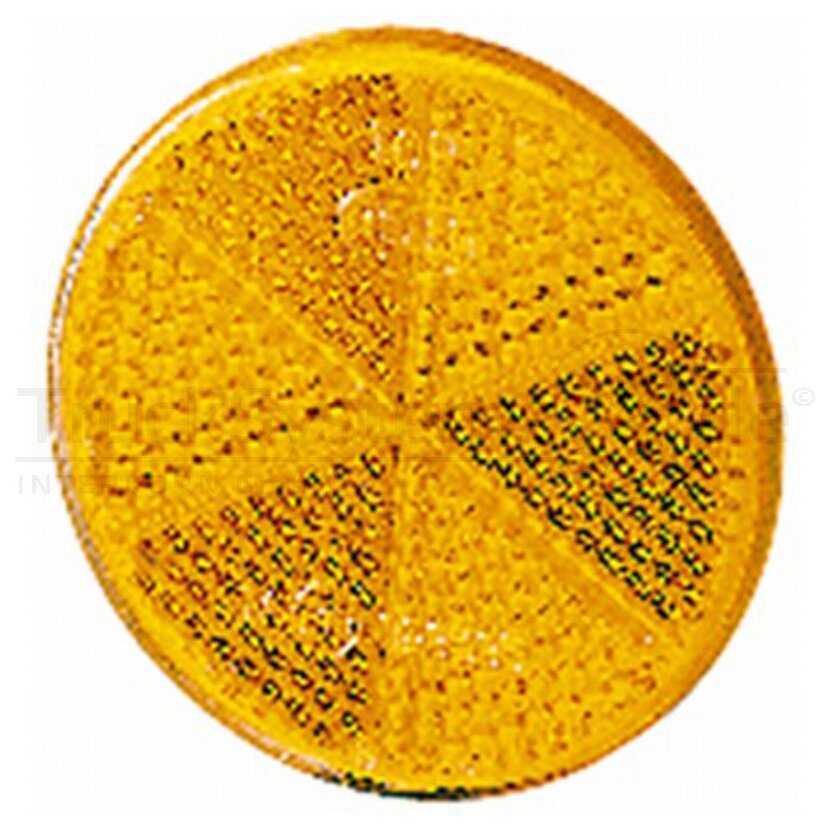 HELLA Rückstrahler rund 60 mm gelb geklebt - 8RA 002 014-301 - 8RA002014301