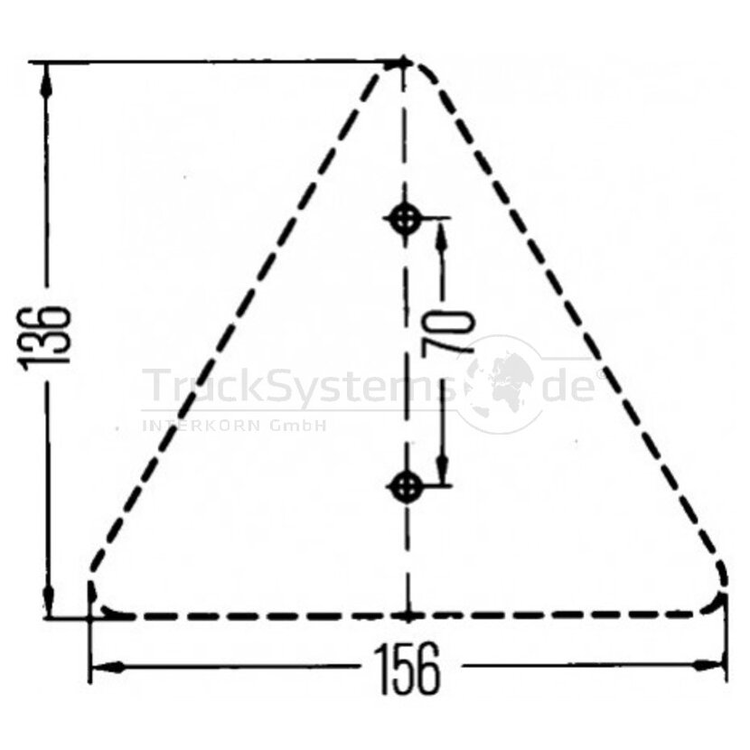 HELLA Dreieckrückstrahler 156x136 mm rot - 8RA 002 020-051 - 8RA002020051
