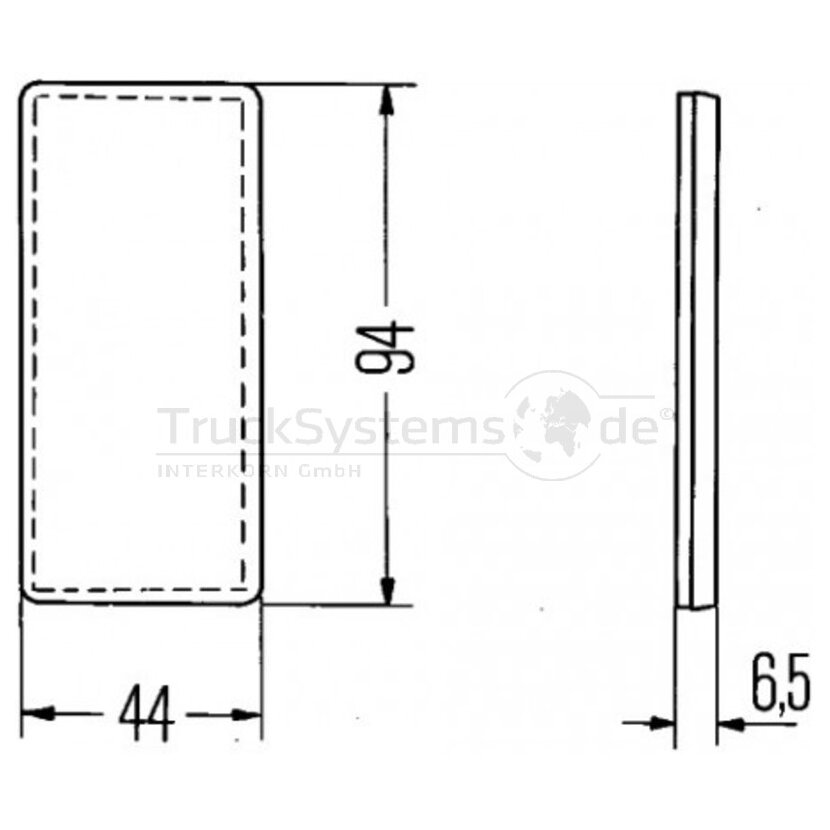 HELLA Rückstrahler 94x44 mm gelb geklebt - 8RA 003 326-041 - 8RA003326041