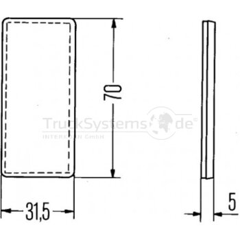 HELLA Rückstrahler 70x31 5 mm gelb geklebt - 8RA 004...