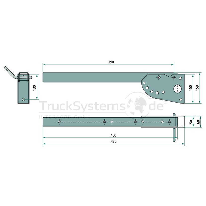 Seitenanfahrschutz Halter 430mm  - 3982/M/E1/0400 -  - 3982ME10400