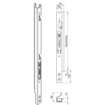 SUER Vorderrunge Solidmaster 802P, KTL, rechts, 1000 mm -...