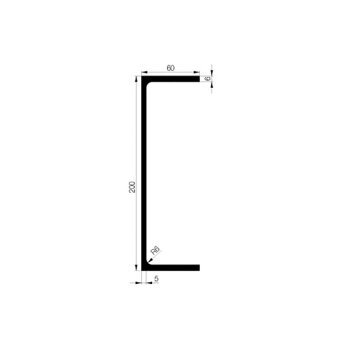 SUER U-Profil 240/60/5,5-8, Länge 5500 mm, ALMGSI0,7...