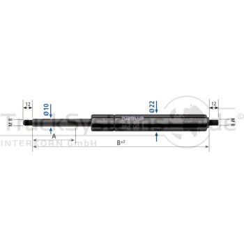 STABILUS GF-Dämpfer 10/22 900N-Lg 570mm-H 250mm  -...