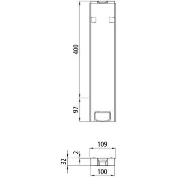 SUER T50 Mittelrunge 400, Aluminium elox.,...