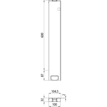 SUER T50 Eckrunge hinten, Aluminium elox., 600 mm,...