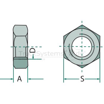 Sechskantmutter DIN 934 8.8 M4 V VE100  - 487934075 -...