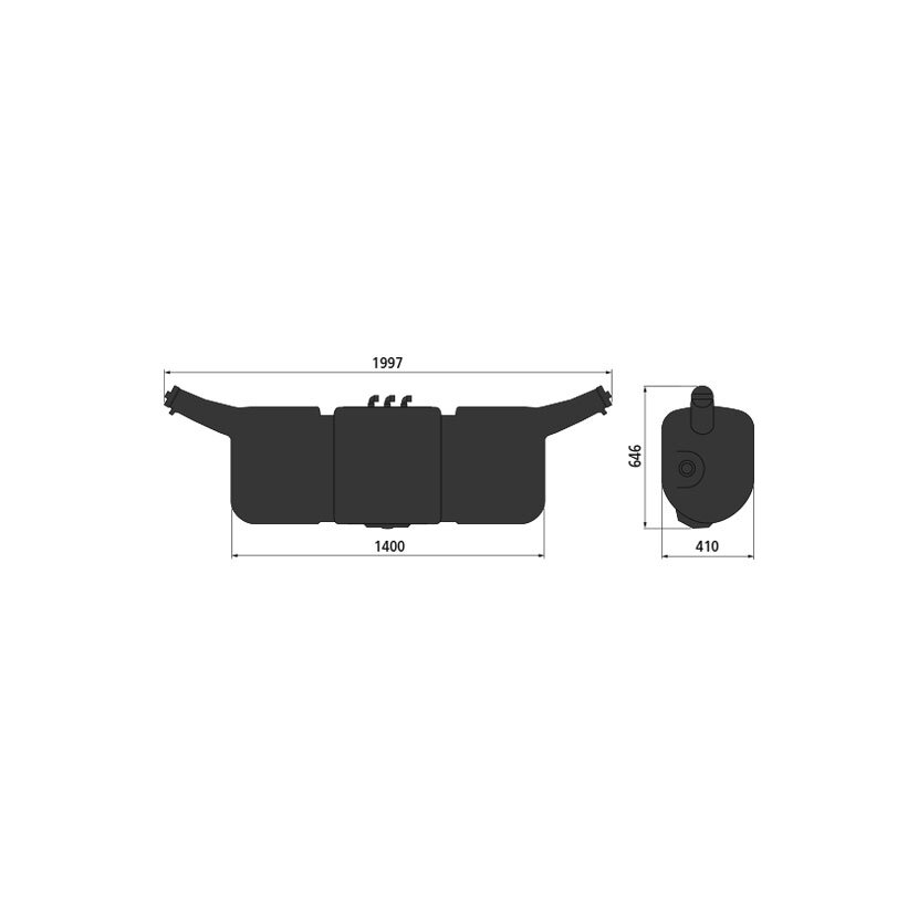 SUER Dieseltank 240 l mit Tankuhr links/rechts - 215521194