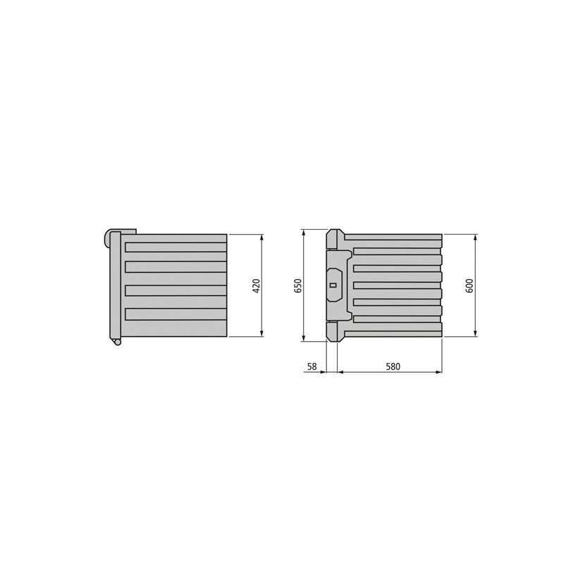 SUER Werkzeugkasten WK-FS 30 SG, PP, Fallbügel, 600/420/580 mm, o.L. - 390142064