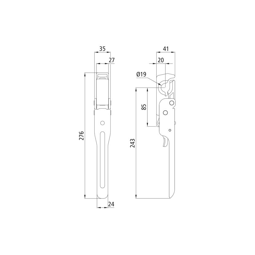SUER Pendelverschluss 664 N, 2 Gewindebohrungen M8 - 500102953