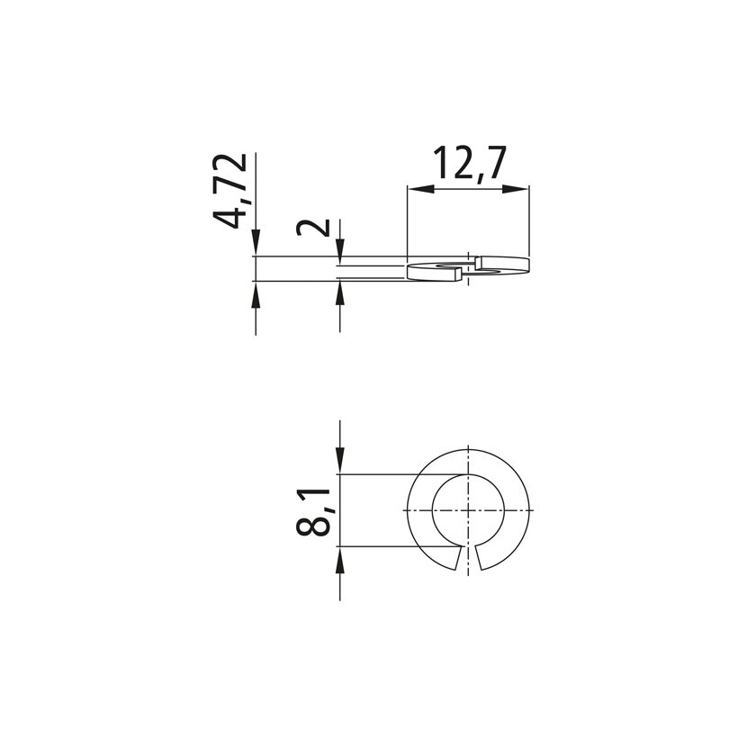 SUER 8 mm Federring DIN 7980 A2 Edelstahl - 502987160