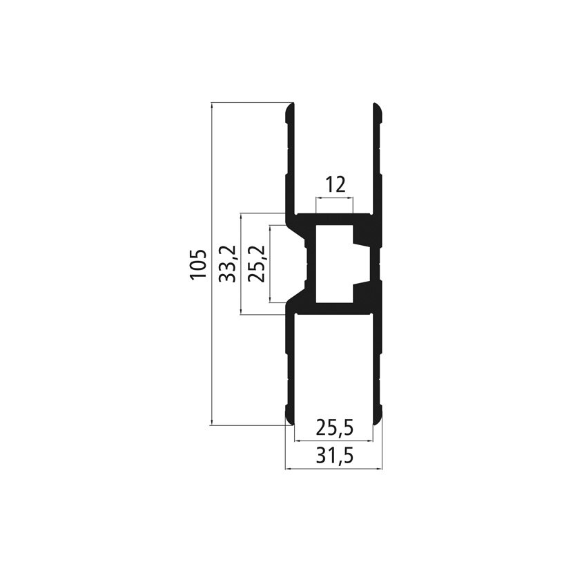 SUER Alu 25er H-Einfassung, gleichschenklig, epoxidgrundiert - 534629693