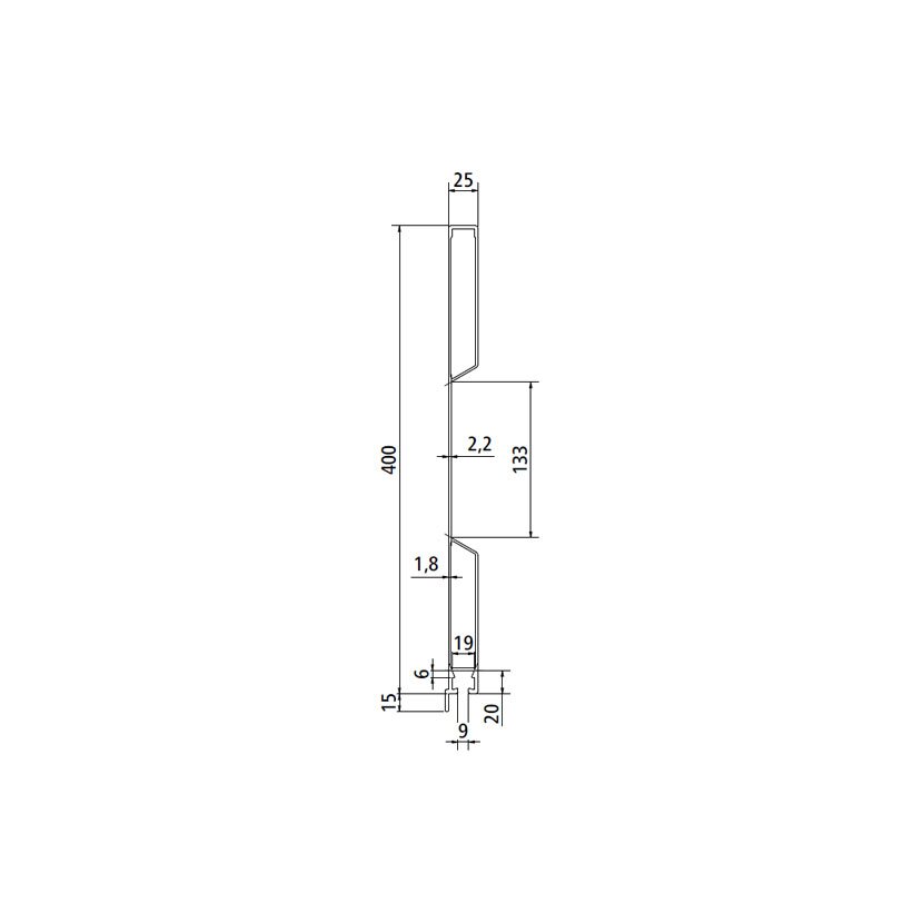 SUER Alu 25er einteilig, 400er Bordwand mit Planenmulde, pressblank - 535621354