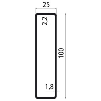 SUER Alu 25er Einstecklatte, 100mm, pressblank - 540621045