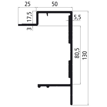 SUER Alu Bodenrahmen 130mm, pressblank, Sonderlänge...